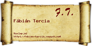 Fábián Tercia névjegykártya